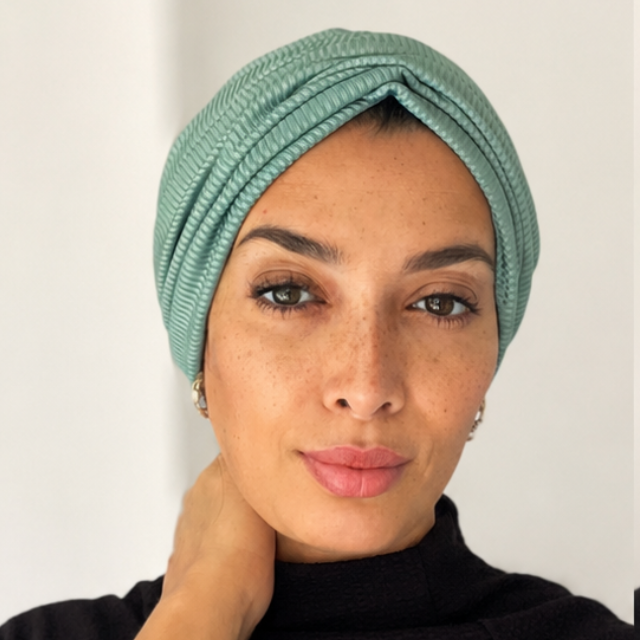 Rucha in misty mint stripes