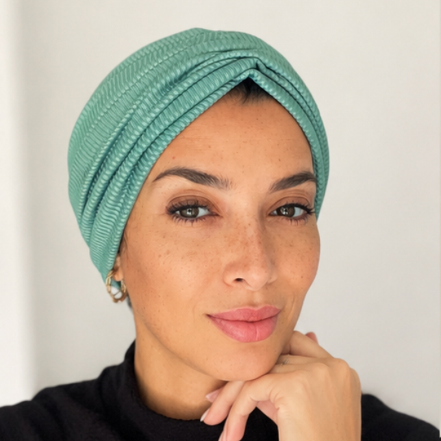 Rucha in misty mint stripes