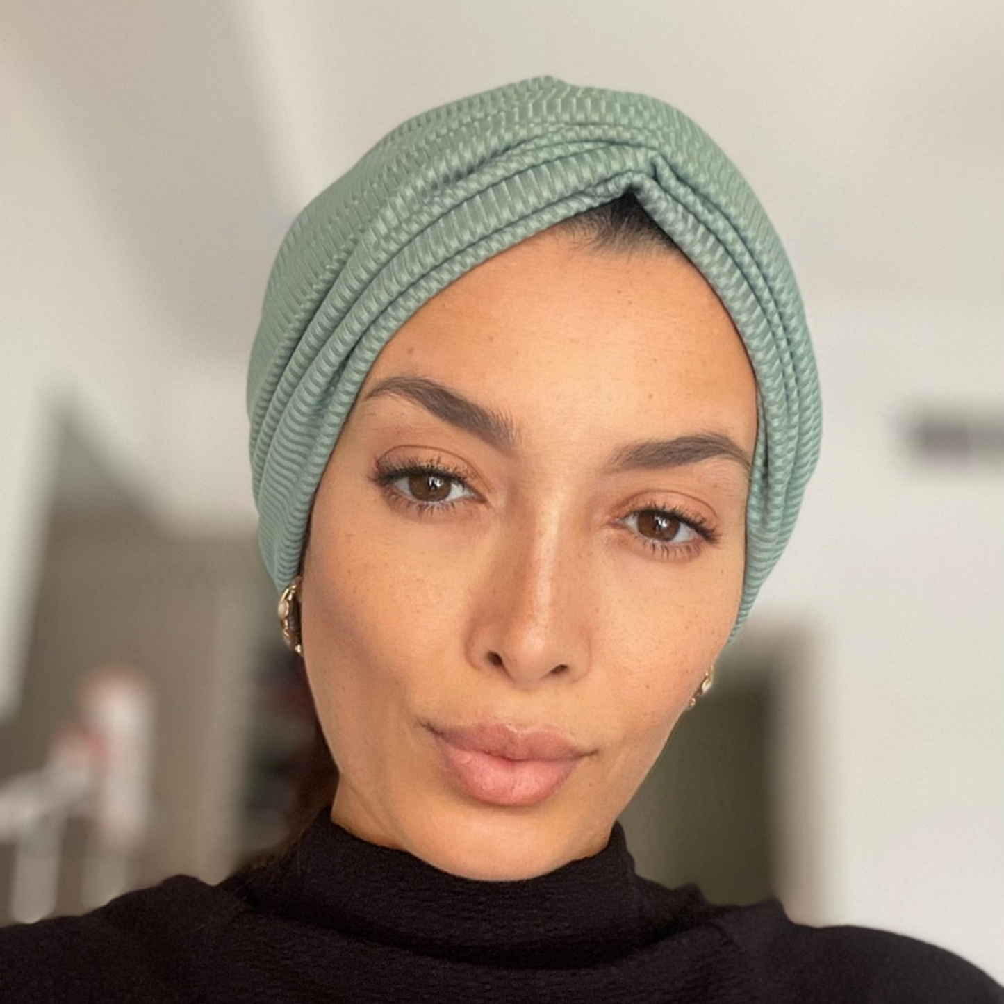 Rucha in sage green stripes
