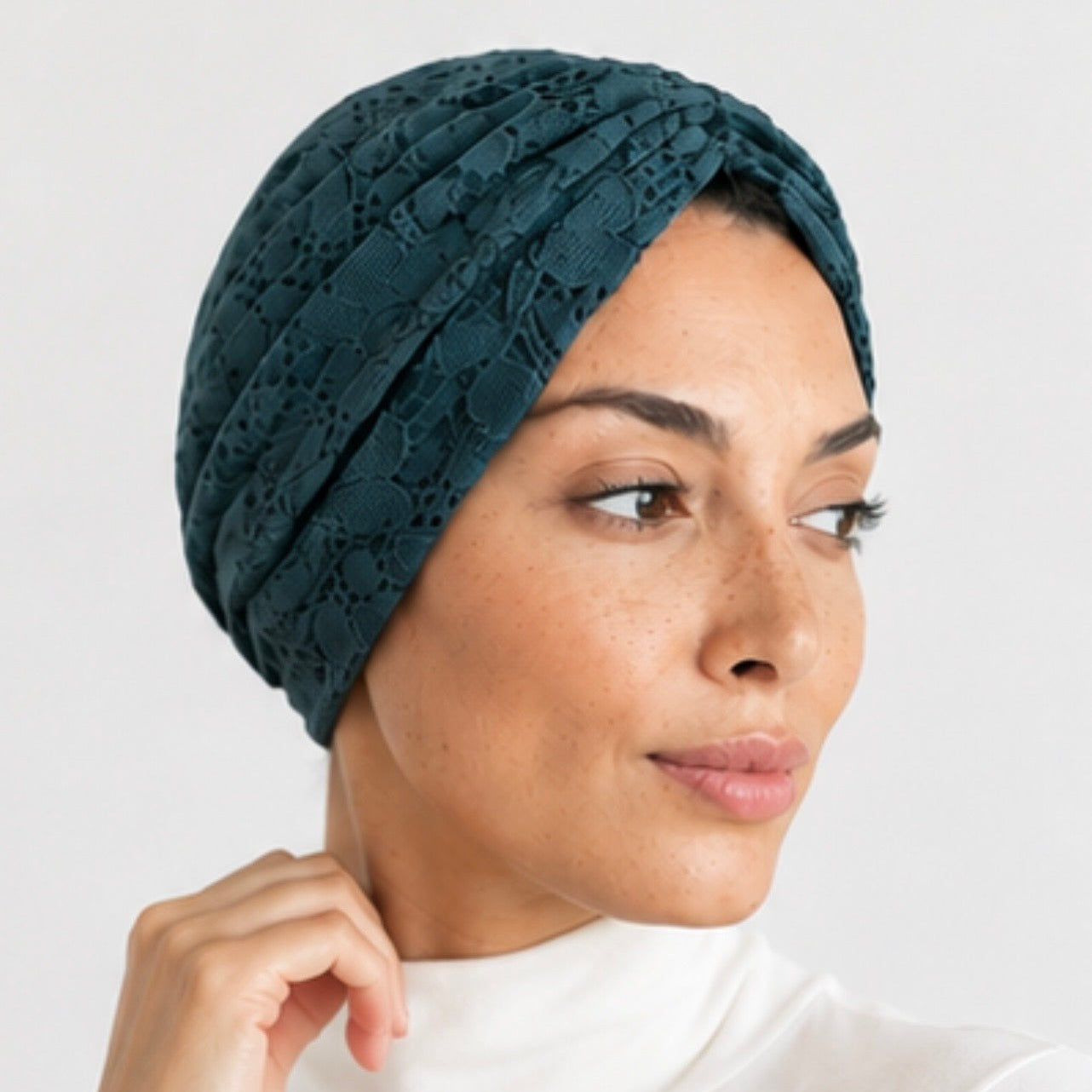 Rucha in Midnight teal lace